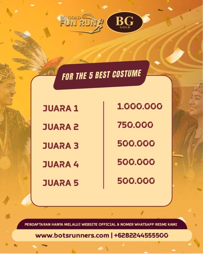 5 prizes for the best costume